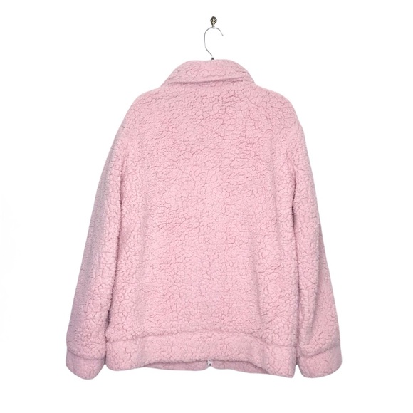 Levi's Women’s Oversized Sherpa Bomber Jacket Pink Small - Picture 9 of 9